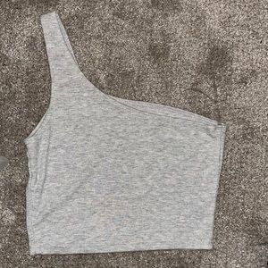 Joan Brown one shoulder crop top